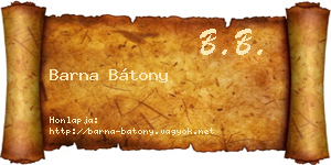 Barna Bátony névjegykártya
