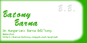 batony barna business card